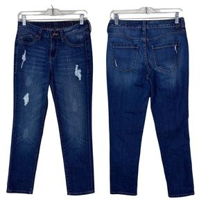 JAG Slim Ankle Distressed Medium Wash Midrise Cropped Jeans Size 4
